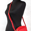 Burberry Small Branded Bright Red Grainy Leather Camera Crossbody Bag