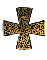 Black Crystals Embellished Cross Pin Brooch