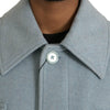 Dolce & Gabbana Light Blue Wool Button Trench Coat Jacket