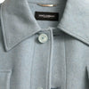 Dolce & Gabbana Light Blue Wool Button Trench Coat Jacket