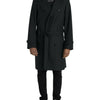 Dolce & Gabbana Black Double Breasted Trench Coat Jacket