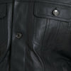 Dolce & Gabbana Black Leather Fur Collar Biker Coat Jacket