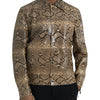 Dolce & Gabbana Beige Exotic Leather Biker Blouson Jacket