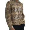 Dolce & Gabbana Beige Exotic Leather Biker Blouson Jacket