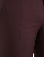 Dolce & Gabbana Maroon Wool Men Slim Fit Dress Pants