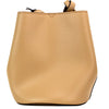 Burberry Lorne Small Camel Haymarket Check Pebble Leather Bucket Handbag Purse