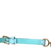 Dolce & Gabbana Light Blue Leather Crystal Chain Waist Belt