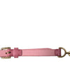 Dolce & Gabbana Pink Leather Crystal Chain Embellished Belt