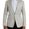 Dolce & Gabbana Beige MARTINI Single Breasted Coat Blazer