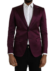 Maroon Silk Single Breasted Coat Blazer