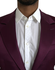 Maroon Silk Single Breasted Coat Blazer