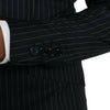 Dolce & Gabbana Black Stripe SICILIA Double Breasted Coat Blazer