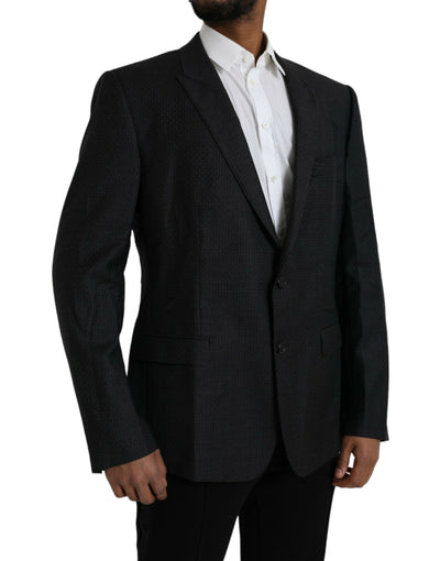 Dolce & Gabbana Black Wool MARTINI Single Breasted Coat Blazer