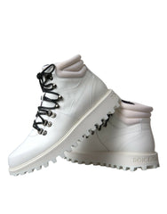 White Vulcano Trekking Men Ankle Boots Shoes