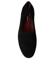 Black Suede Loafers Formal Dress Slip On Shoes