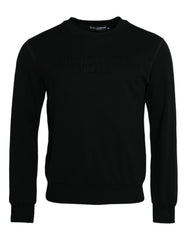 Black Cotton Long Sleeves Sweatshirt Sweater