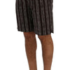 Dolce & Gabbana Bordeaux Striped Cotton Knee High Shorts