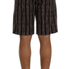 Dolce & Gabbana Bordeaux Striped Cotton Knee High Shorts