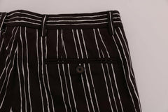 Bordeaux Striped Cotton Knee High Shorts