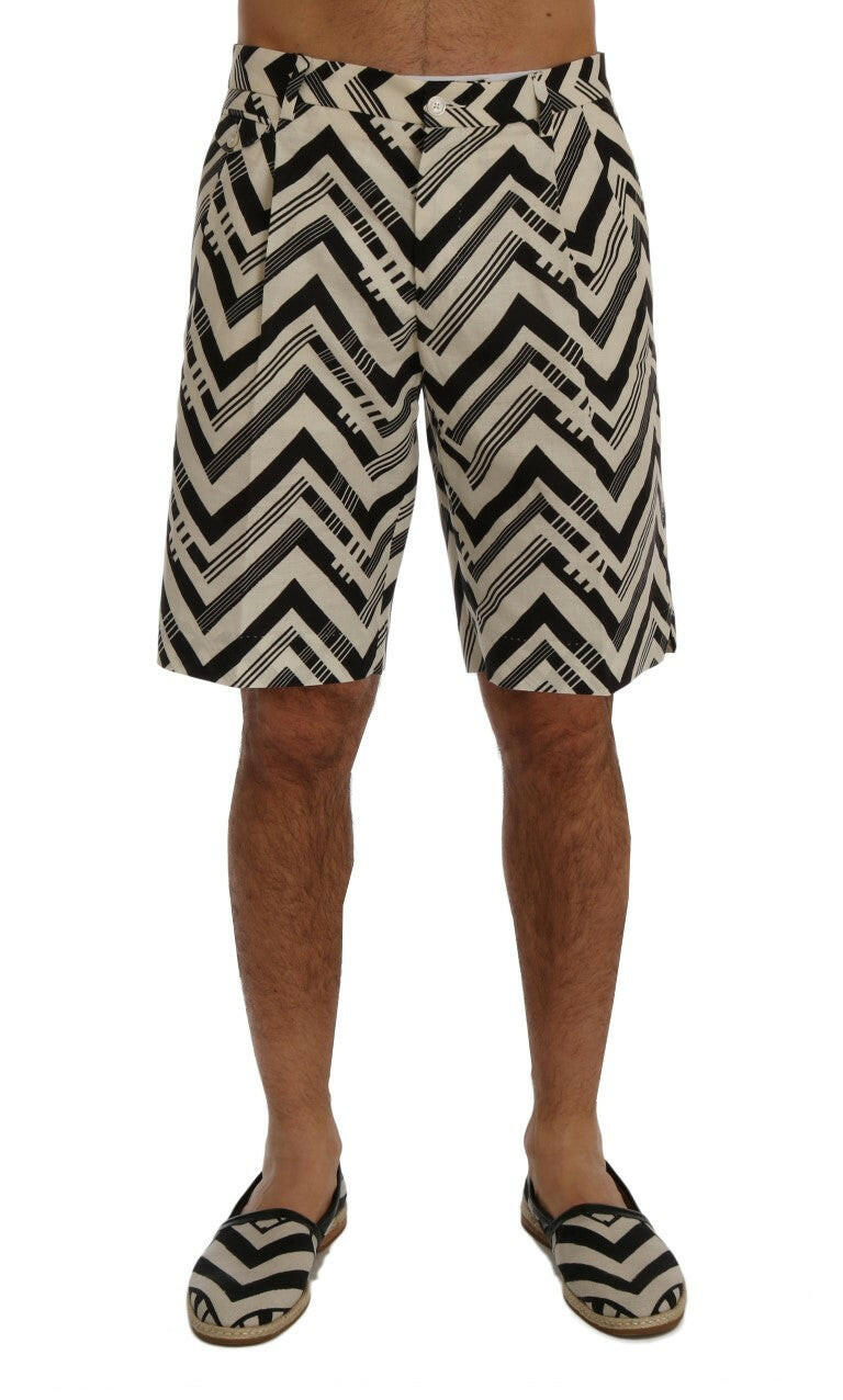 Dolce & Gabbana Striped Casual Knee-High Shorts