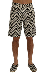 Striped Casual Knee-High Shorts