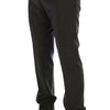 Dolce & Gabbana Elegant Gray Striped Wool Formal Trousers