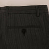 Dolce & Gabbana Elegant Gray Striped Wool Formal Trousers