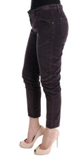 Chic Brown Capri Cropped Cotton Pants