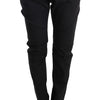 Ermanno Scervino Sleek Black Cotton Slim Fit Pants