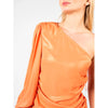 PINKO Chic Orange Laminated Blouse