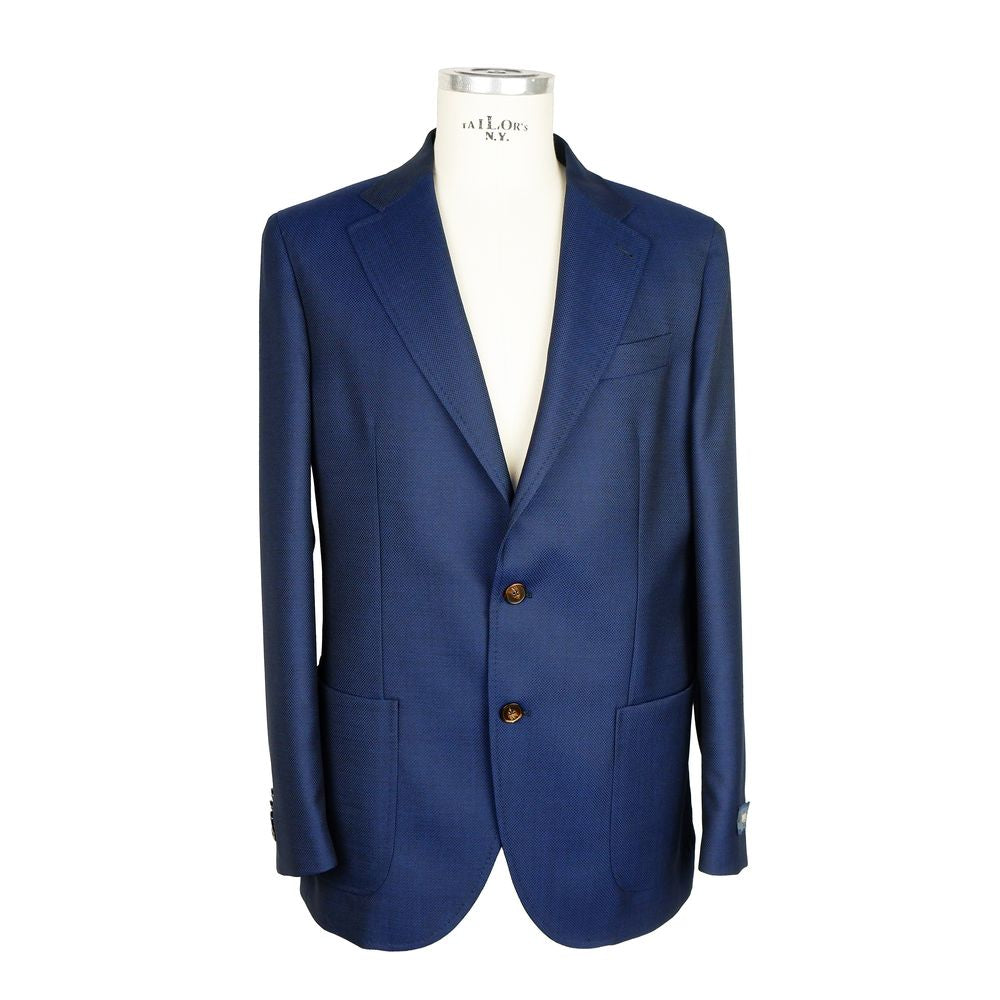 Blue Wool Men Jacket