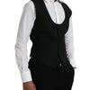 Dolce & Gabbana Black Wool Waistcoat Dress Formal Vest