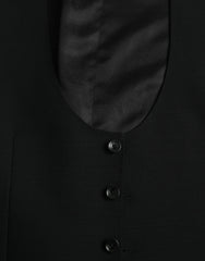 Black Wool Waistcoat Dress Formal Vest