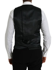 Black Cotton Waistcoat Dress Formal Vest