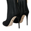 Dolce & Gabbana Black Mesh Stiletto Heels Ankle Boots Shoes