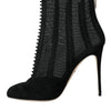 Dolce & Gabbana Black Mesh Stiletto Heels Ankle Boots Shoes