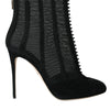 Dolce & Gabbana Black Mesh Stiletto Heels Ankle Boots Shoes