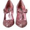 Dolce & Gabbana Pink Sequin Mary Jane Pumps High Heels Shoes