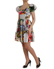 Dolce & Gabbana Multicolor Patchwork Cotton Aline Mini Dress