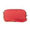 Burberry Small Red Pebbled Leather Elongated Camera Crossbody Bag Purse