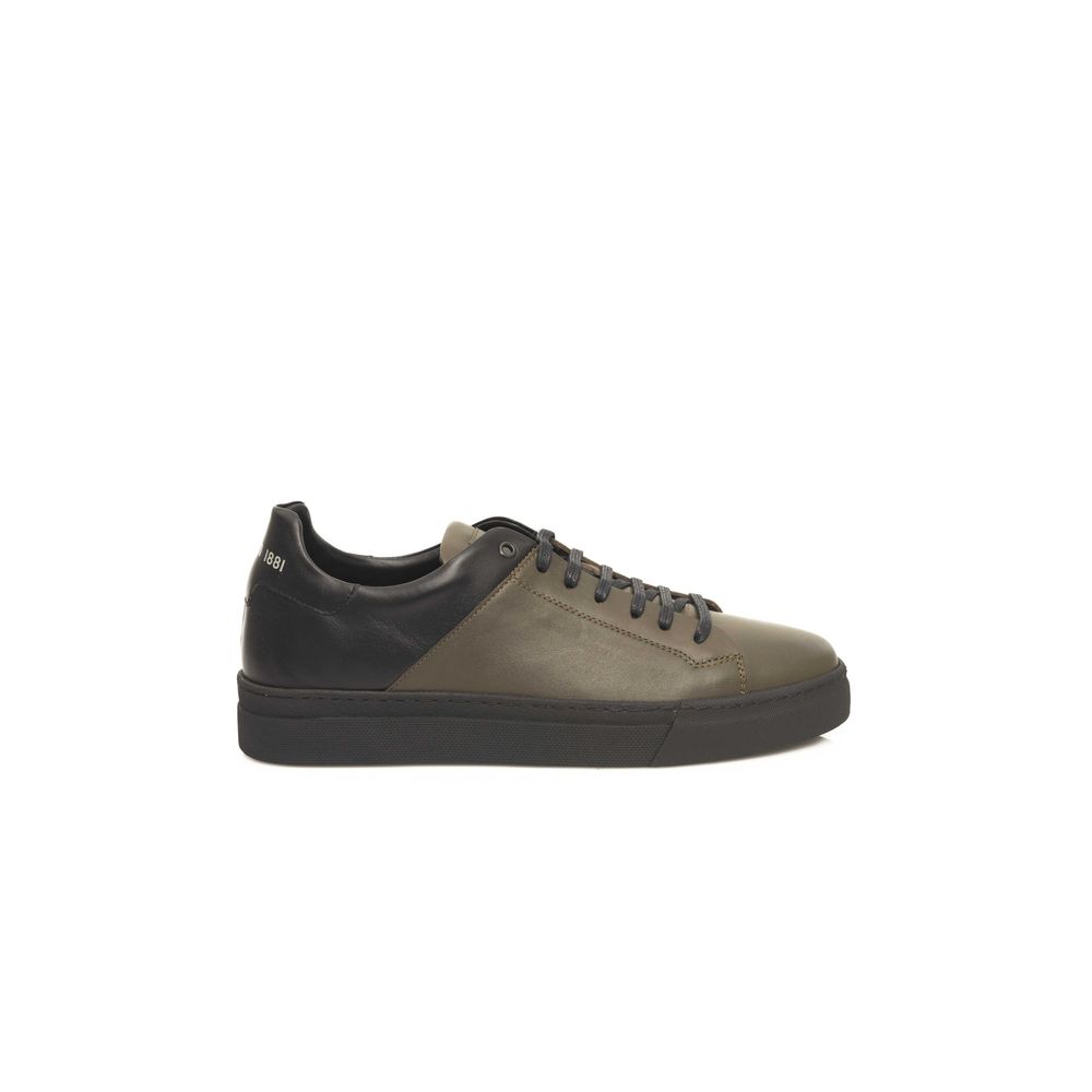 Cerruti 1881 Green Leather Men Sneaker