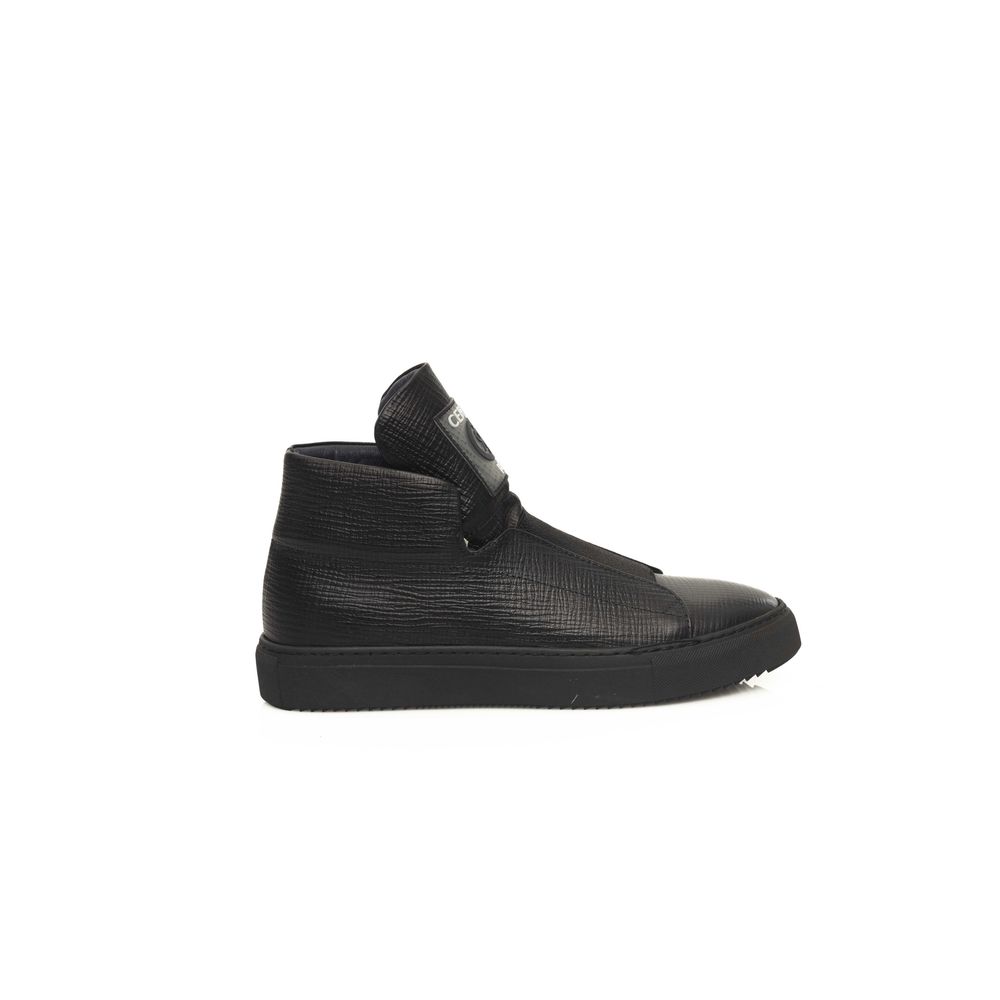 Cerruti 1881 Black Leather Men Sneaker