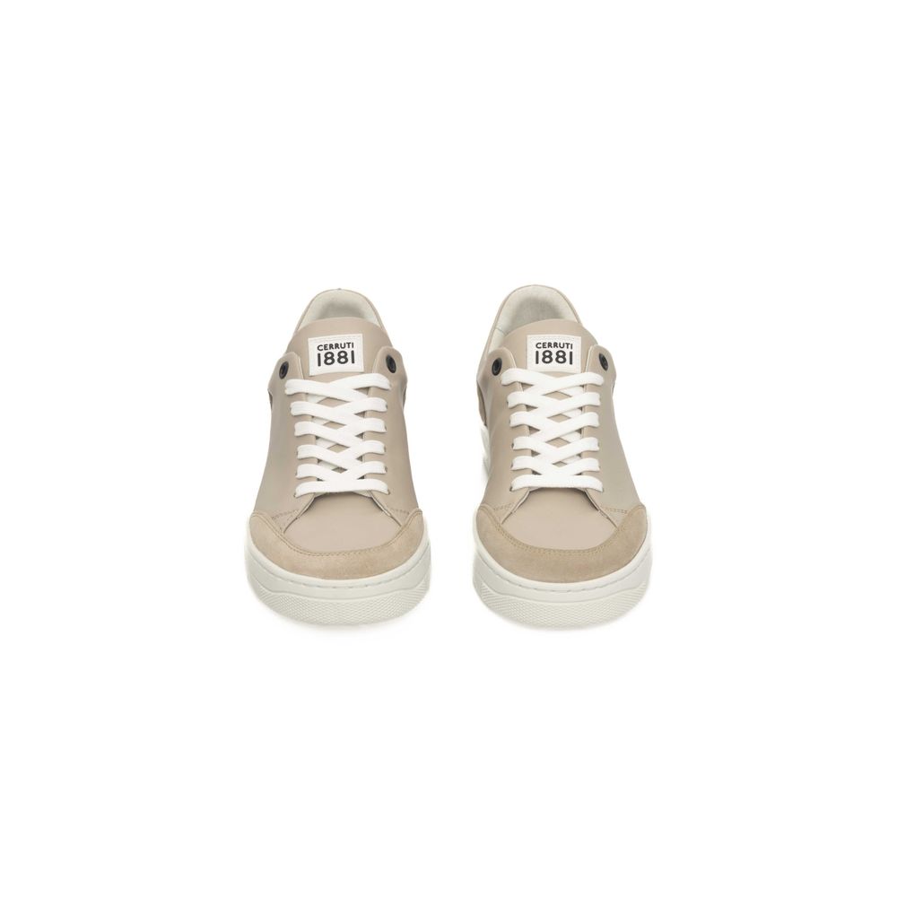 Cerruti 1881 Beige Leather Women Sneaker