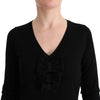 MARGHI LO' Elegant Black Wool Shift Dress