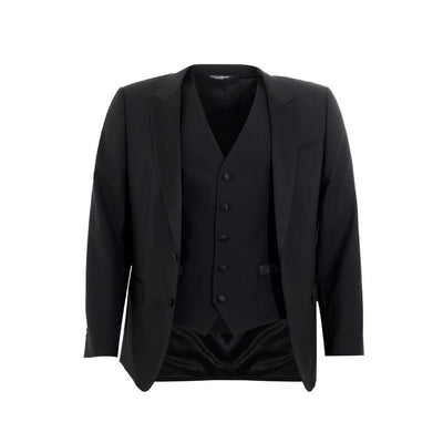 Dolce & Gabbana Elegant Black Wool Men's Suit