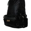 Dolce & Gabbana Black Patent Leather Logo Plaque Backpack Bag