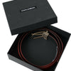 Dolce & Gabbana Red Perforated Leather Metal Buckle Belt Men