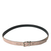 Dolce & Gabbana Beige Suede Leather Silver Buckle Belt Men