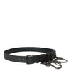 Dolce & Gabbana Black Calf Leather Silver Metal Buckle Belt