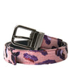 Dolce & Gabbana Multicolor Jacquard Leather Metal Buckle Belt